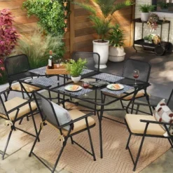 6 Person Metal Mesh Rectangle Patio Dining Table, Outdoor Furniture - Room Essentials™