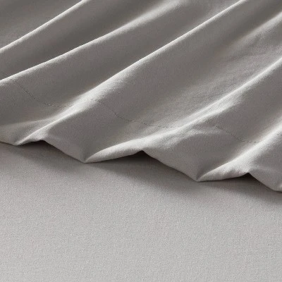 Full Garment Washed Microfiber Solid Sheet Set Gray - Room Essentials™ 2 Full Garment Washed Microfiber Solid Sheet Set Gray - Room Essentials™ - Image 2