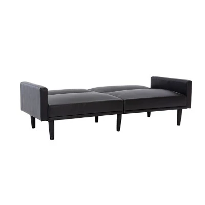 Faux Leather Futon Sofa With Arms Black - Room Essentials™ 5 Faux Leather Futon Sofa With Arms Black - Room Essentials™ - Image 5