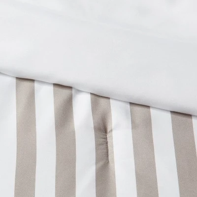 Stripe Microfiber Reversible Comforter & Sheet Set Gray - Room Essentials™ 4 Stripe Microfiber Reversible Comforter & Sheet Set Gray - Room Essentials™ - Image 4