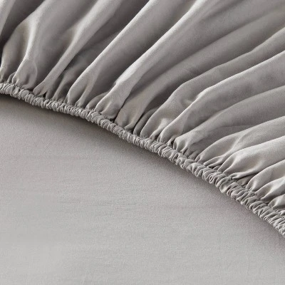 Full Garment Washed Microfiber Solid Sheet Set Gray - Room Essentials™ 3 Full Garment Washed Microfiber Solid Sheet Set Gray - Room Essentials™ - Image 3